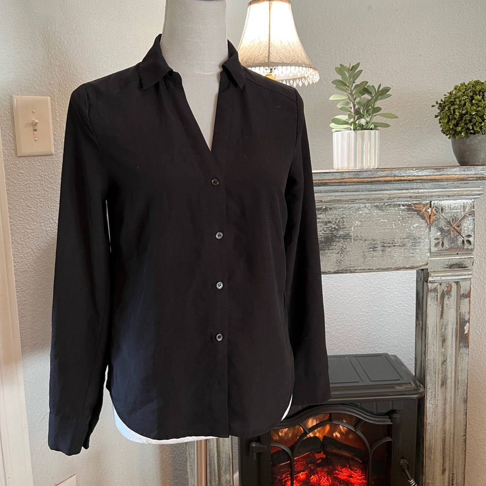 Womens XXS Black H&M button up